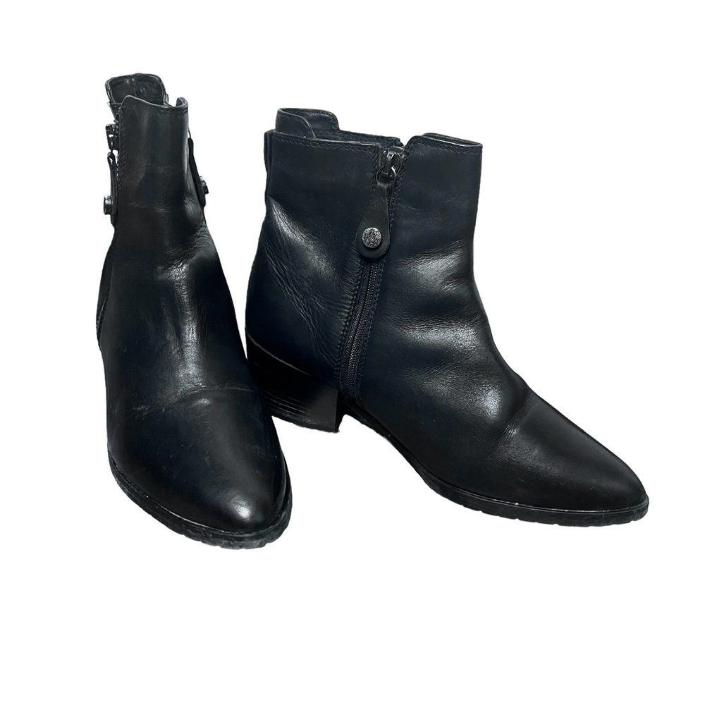 Fabianelli Black Genuine Leather Italy Ankle Boots Sz 6.5